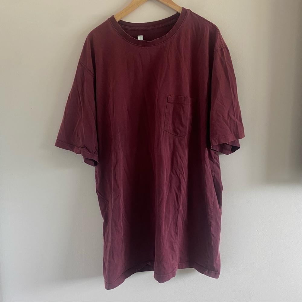 Maroon / Burgundy Pocket Tee – Unisex XXL